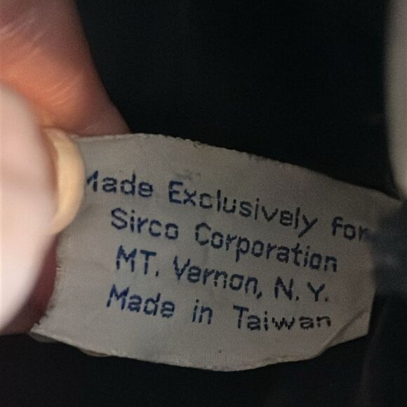 Vtg 70s Sirco Corporation Black, Tan and Brown Vinyl Square  Design Small Purse - Picture 6 of 8